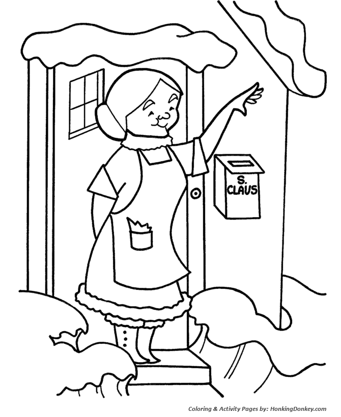 Christmas Eve Coloring Sheet - Mrs Claus Waves