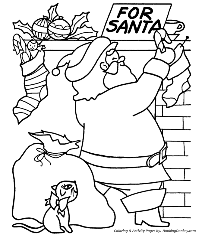 Christmas Eve Coloring Sheet - Santa makes his Deliveries