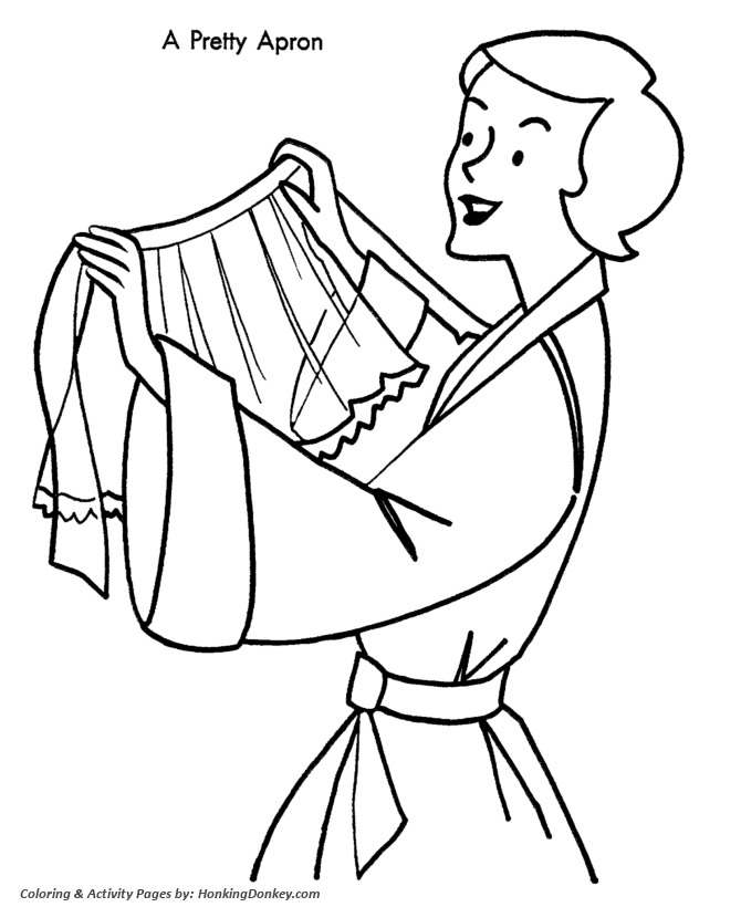 Christmas Morning Coloring Sheet - Apron for Mom