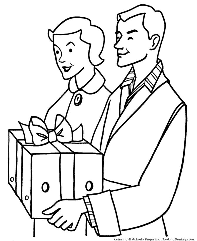 Christmas Morning Coloring Sheet - Special Present