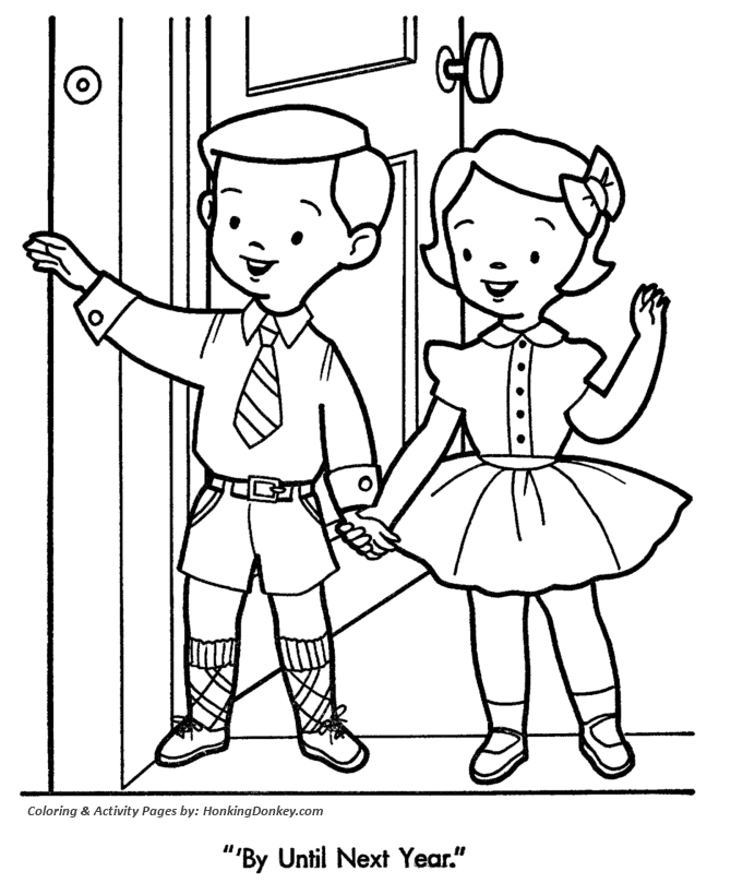 Christmas Party Coloring Sheet - Friends Depart
