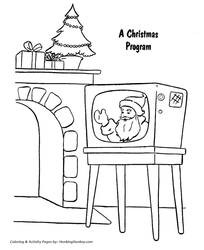Christmas Shopping Coloring Sheet - Christmas TV Program 