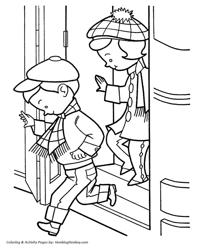 Lets go Christmas Shopping Coloring Page