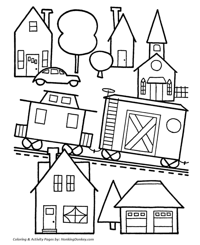  Christmas Toy Train Coloring Page