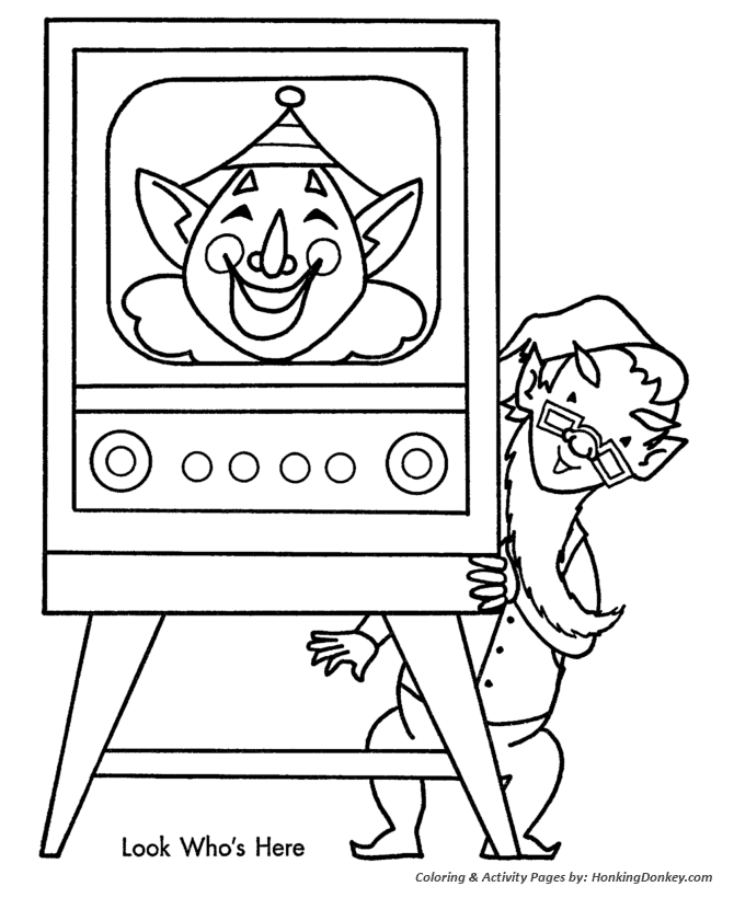 Kids Christmas TV Show Coloring Page