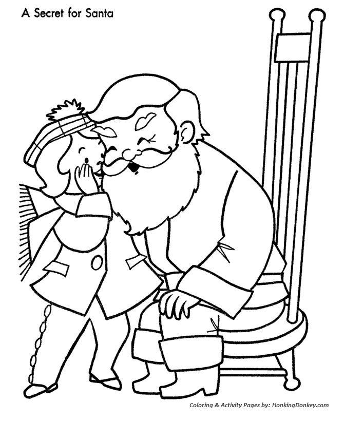 Kids Tell Santa what the want for Christmas Coloring Sheet  