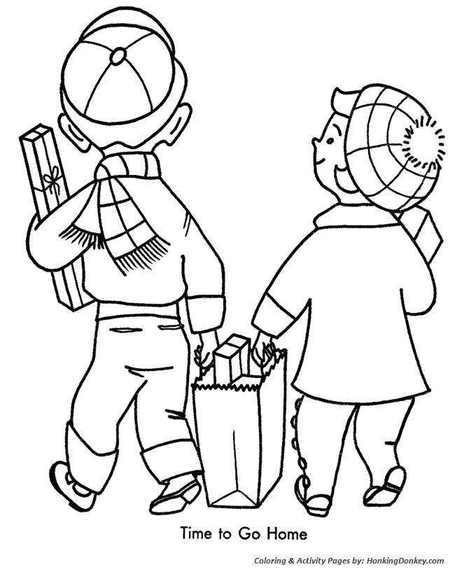 Christmas Shopping Coloring Sheet - Going Home