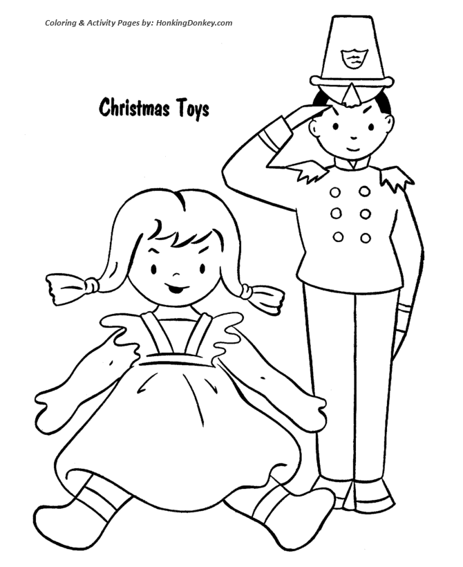 Christmas Toys Coloring Sheet