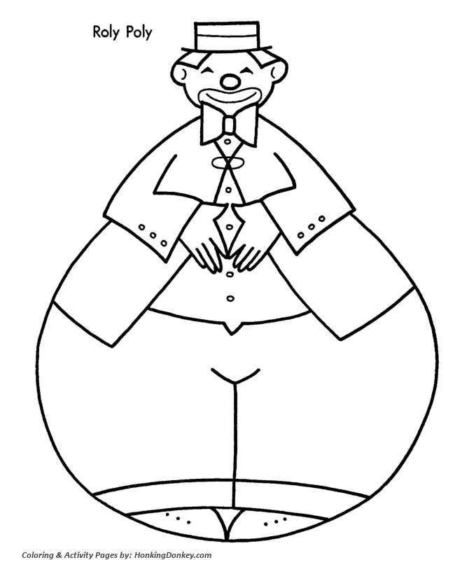 Christmas Toys Coloring Sheet - Roly Poly 