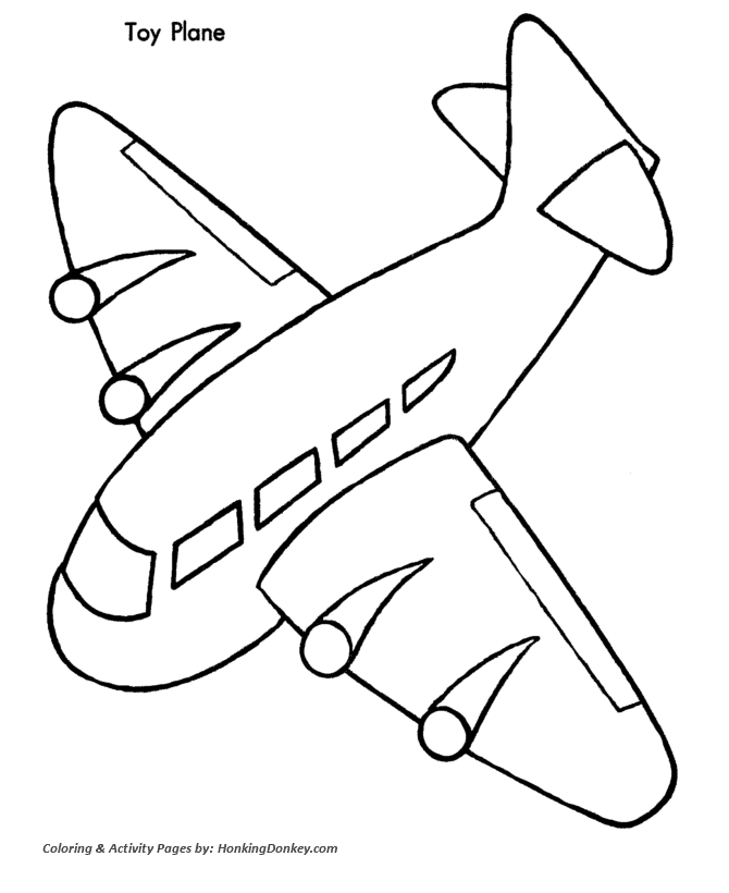 Christmas Toys Coloring Sheet - Christmas Toy Plane