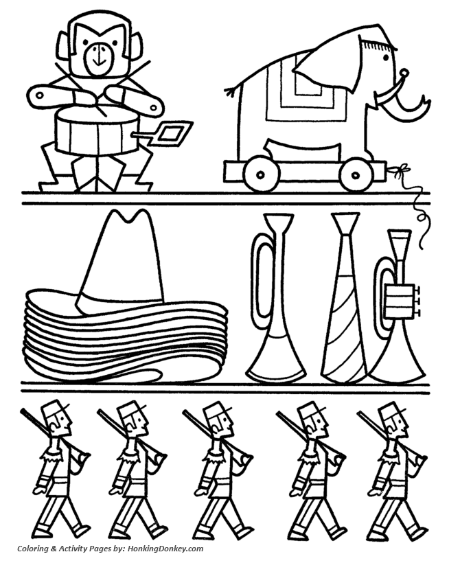 Christmas Toys Coloring Pages - Toy Service Station Coloring Sheet