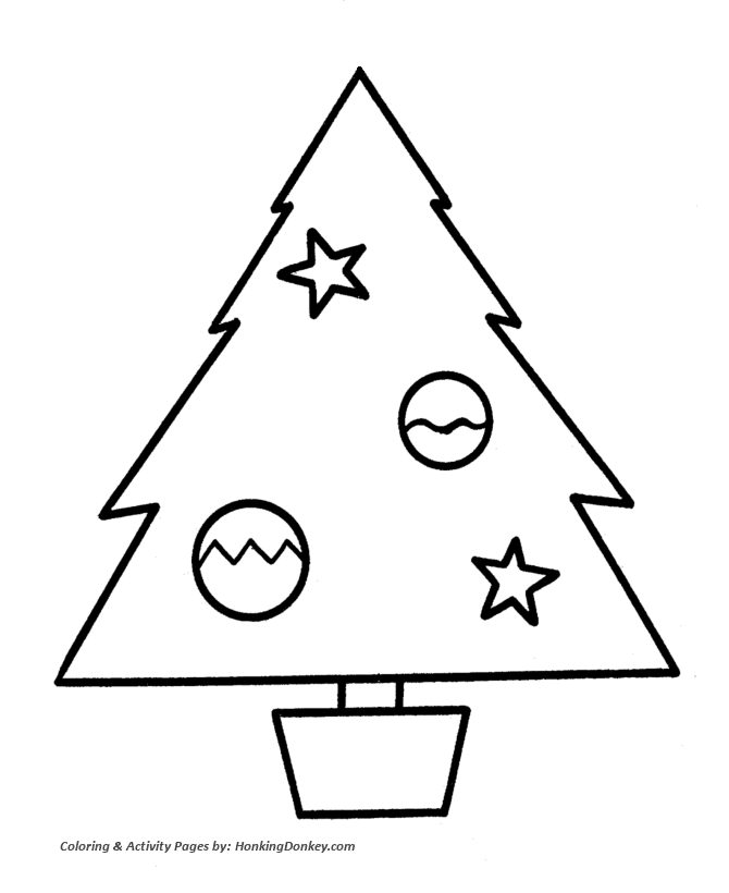 Christmas Tree Coloring Sheet - Simple Christmas Tree