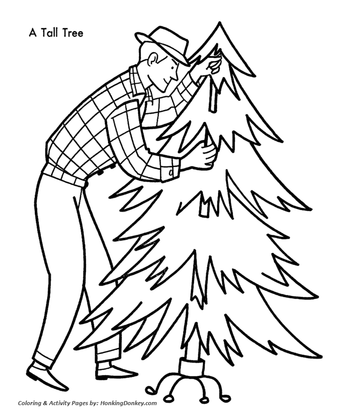 Christmas Tree Coloring Sheet - Bringing Home the Christmas Tree Coloring Pages