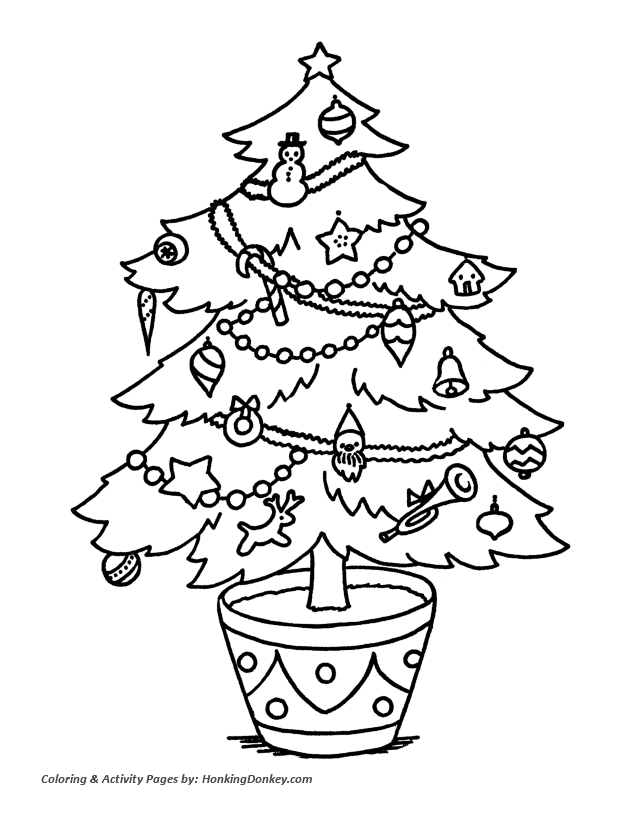 Christmas Tree Coloring Sheet - Live Christmas Tree