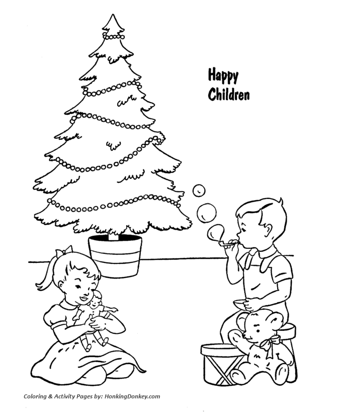 Christmas Tree Coloring Sheet - Waiting for Santa