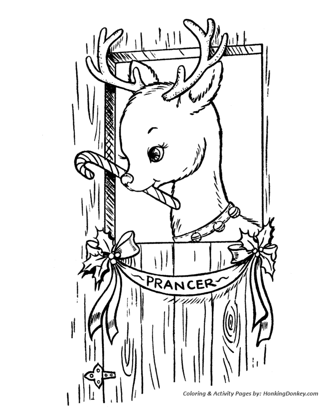 Prancer - Santa's Reindeer Coloring Sheet 