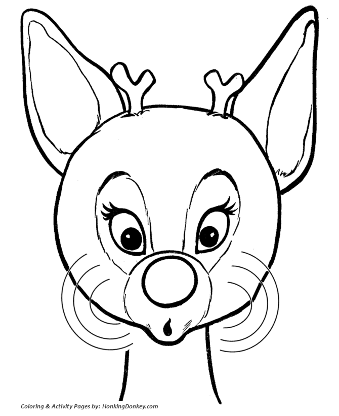 Rudolph the Red Nose Reindeer Coloring Page Rudolph is embarassed by