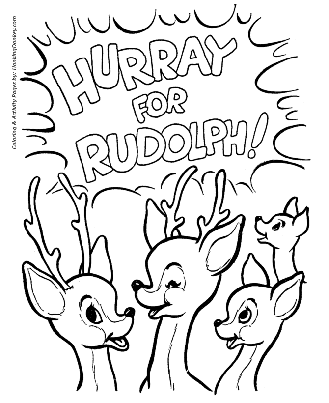 Rudolph the Red Nose Reindeer Coloring Page - All of the ...
