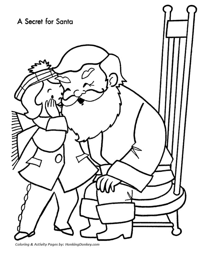 Christmas Santa Coloring Sheet - Children tell Santa what they want