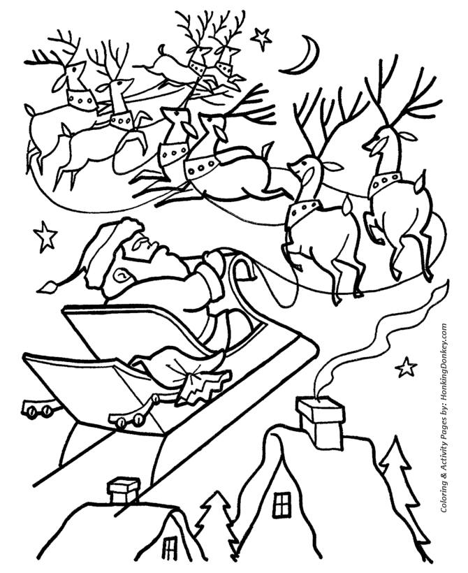 Christmas Santa Coloring Sheet - Santa's bag is empty