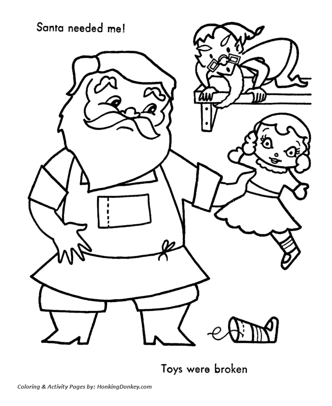 Santa's Helpers Coloring Sheet - Santa needed help