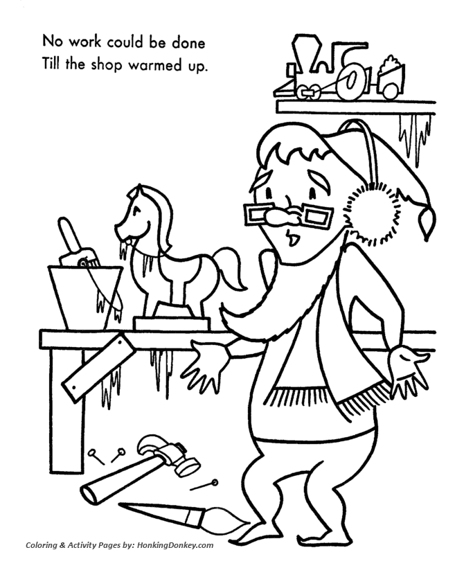 Santa's Helpers Coloring Sheet - Santa's Helpers could not work