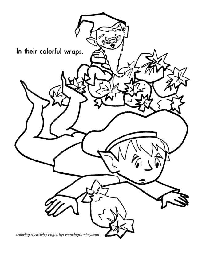 Santa's Helpers Coloring Sheet - Kitchen Helpers were in a mess