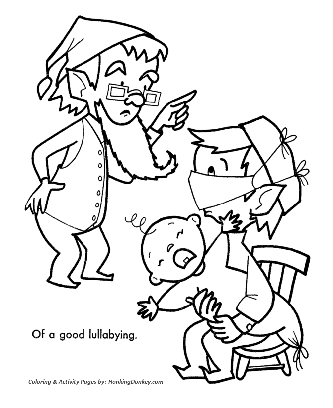 Santa's Helpers Coloring Sheet - The Dolls needed a lullaby