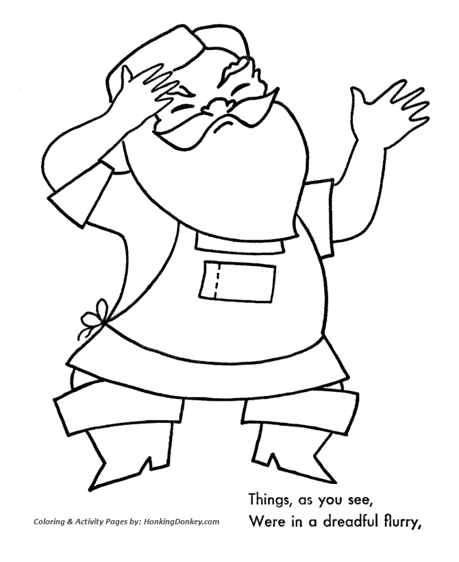 Santa's Helpers Coloring Sheet - Santa was getting worried