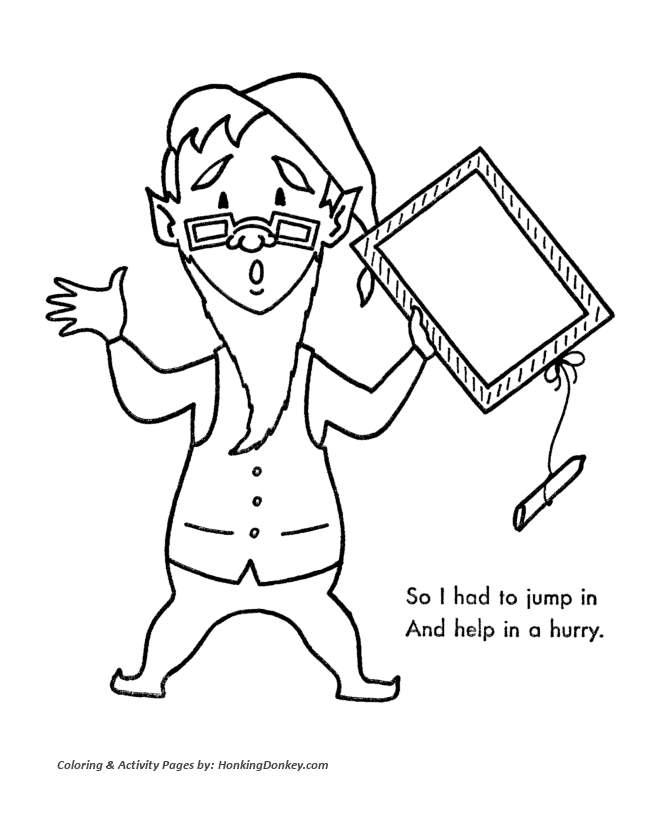 Santa's Helpers Coloring Sheet - Head Elf needed to take action