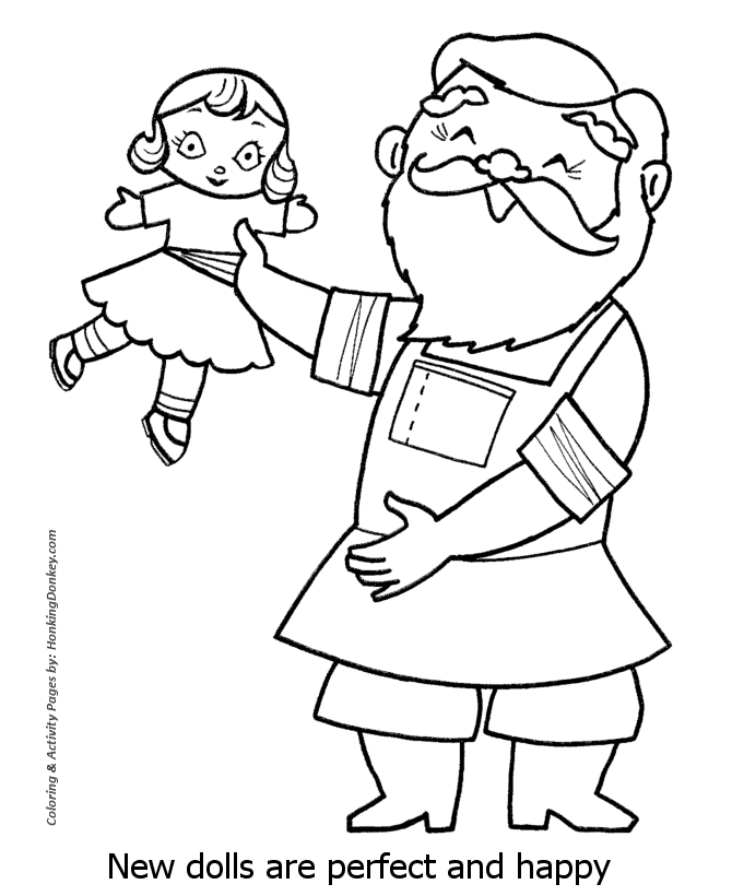 Santa's Helpers Coloring Sheet -  New christmas dolls are perfect