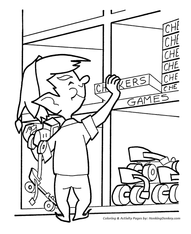 Santa's Helpers Coloring Sheet - Santa's Helpers organized the workshop