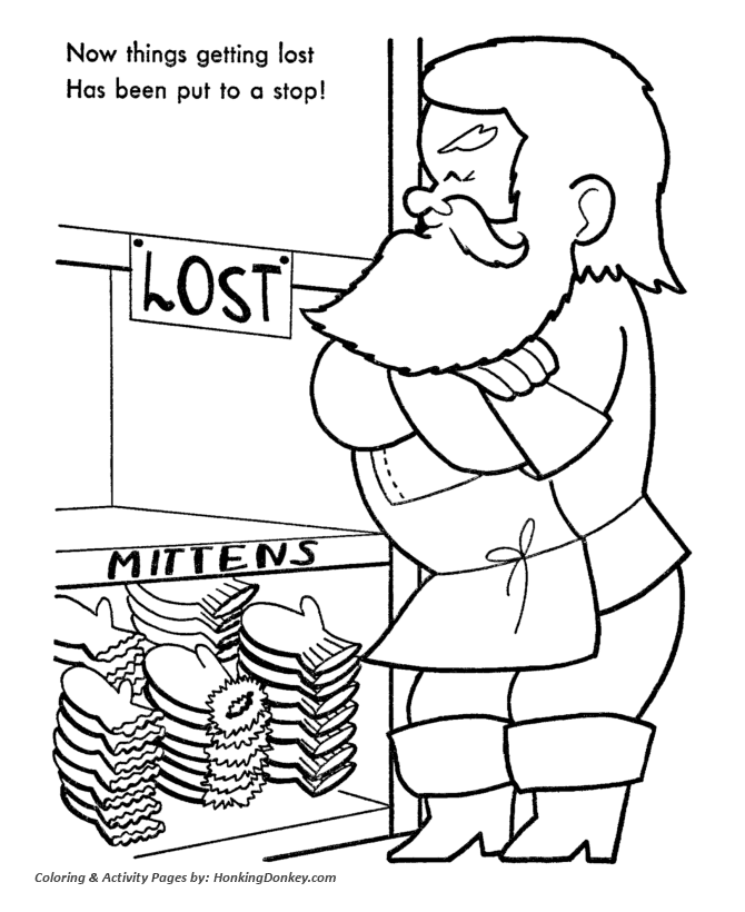 Santa's Helpers Coloring Sheet - Misplaced toys stopped