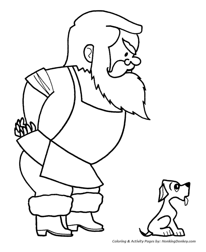 Santa's Helpers Coloring Sheet - Santa is happy