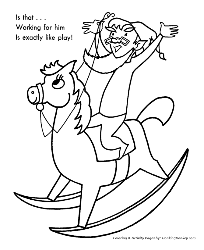 Santa's Helpers Coloring Sheet - Santa's Helpers Love to work for Santa