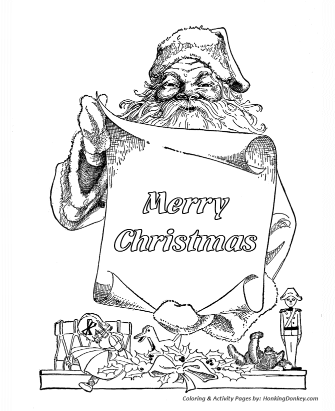 Santa Claus Coloring Sheet - Santa Claus Merry Christmas