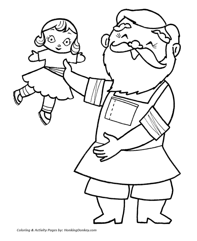 Santa's Elves Coloring Sheet - Santa's Elves made the toys