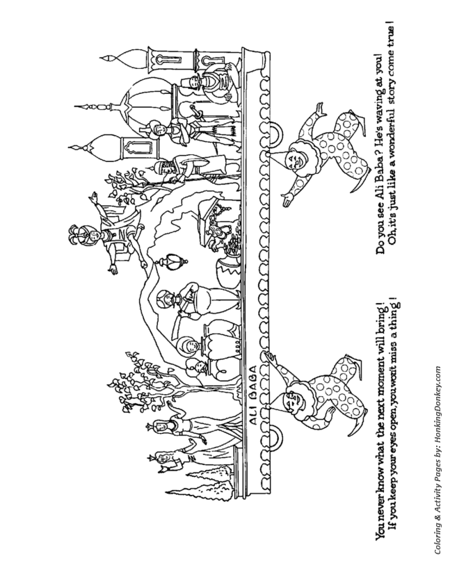 Ali Baba Float Parade Coloring Sheet