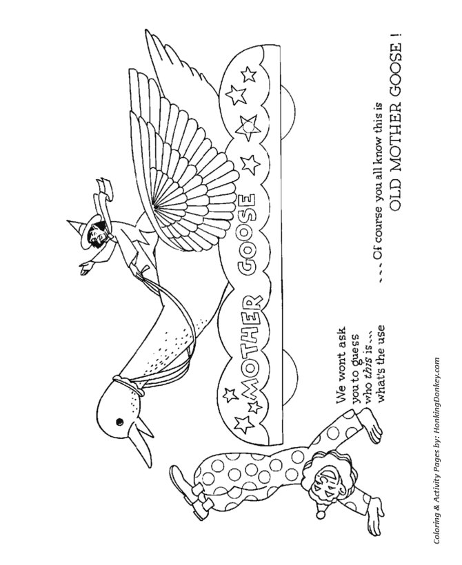  Mother Goose Christmas Parade Float Coloring Sheet