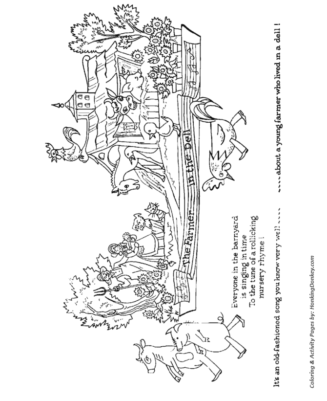  Farmer in the Dell Christmas Parade Float Coloring Sheet