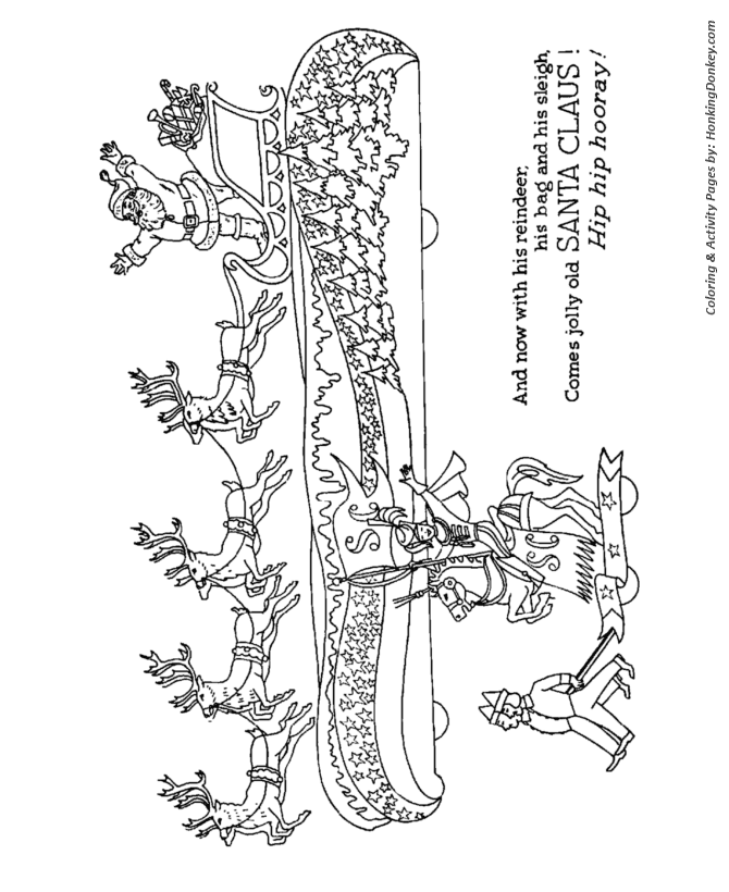 Santa Claus Christmas Parade Coloring Sheet