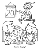 Christmas Shopping Coloring Pages