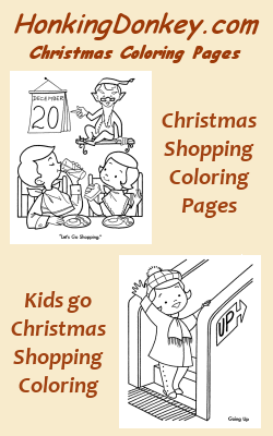 Christmas Shopping Coloring Page Pin