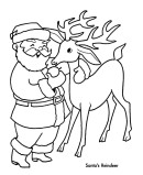 Santa's Reindeer Coloring Pages