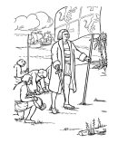 Columbus Day Coloring Pages - Columbus Landing