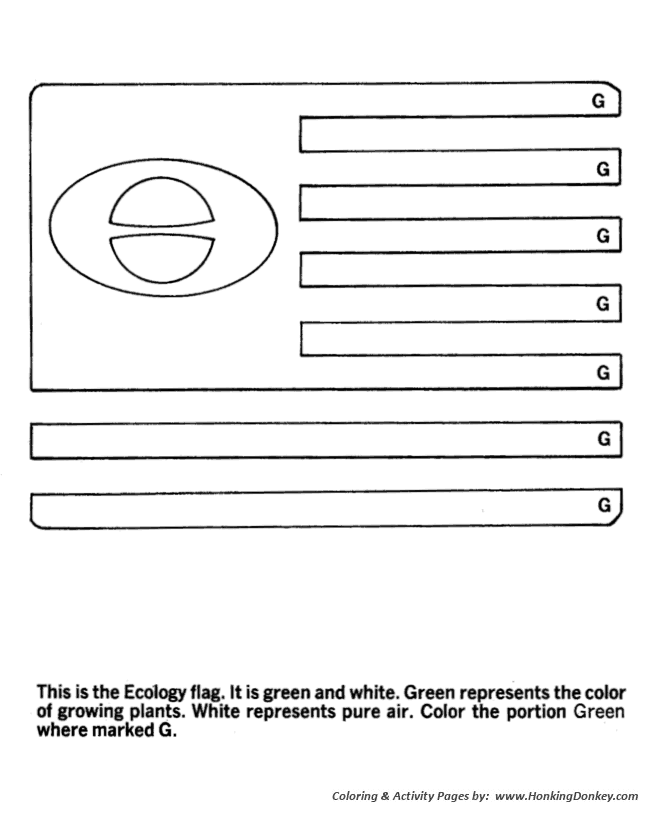 US Ecology Flag outline for coloring 