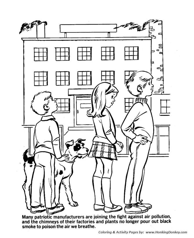 Earth Day Coloring Pages - Air Polution awareness