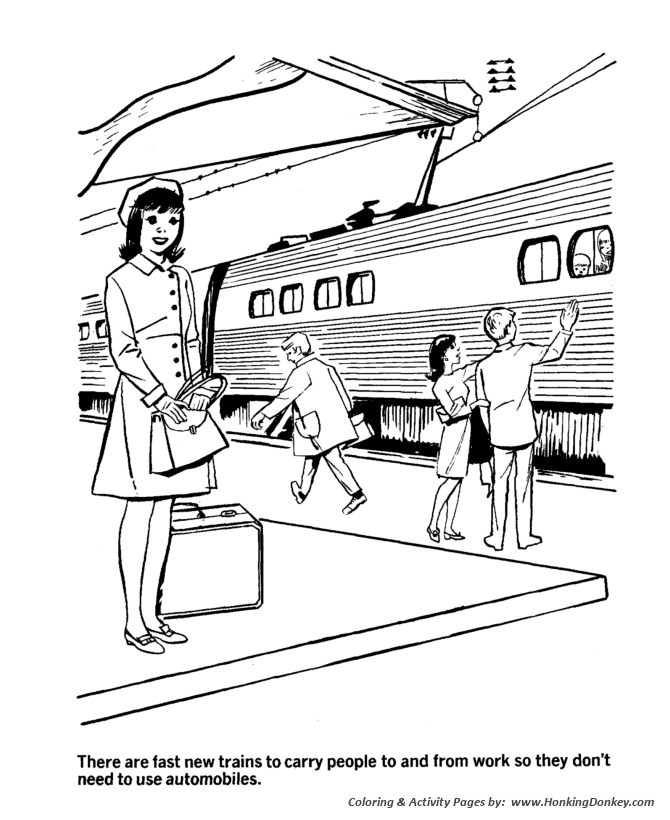 Earth Day Coloring Pages - Mass Transit