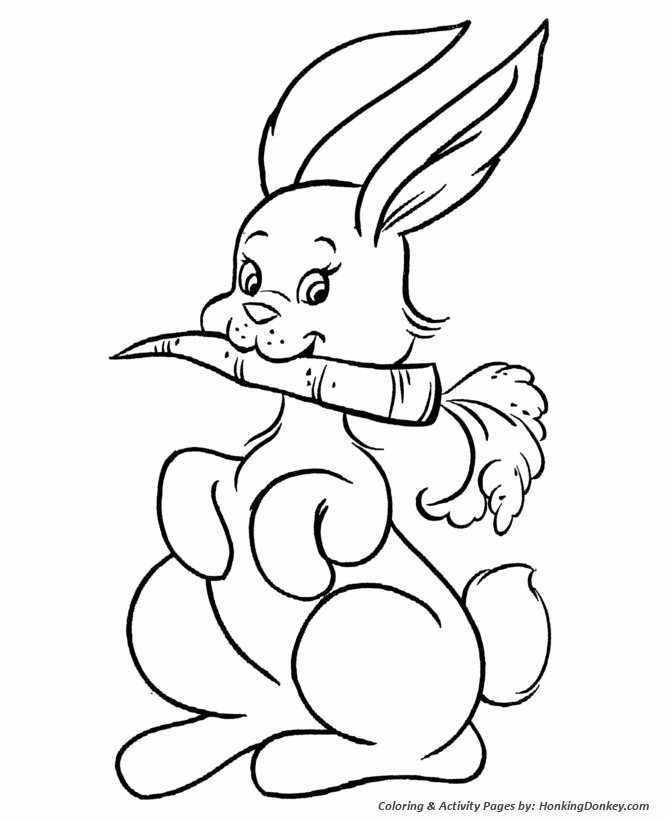 Easter Bunny Coloring Pages - Easter Bunny Carrot 