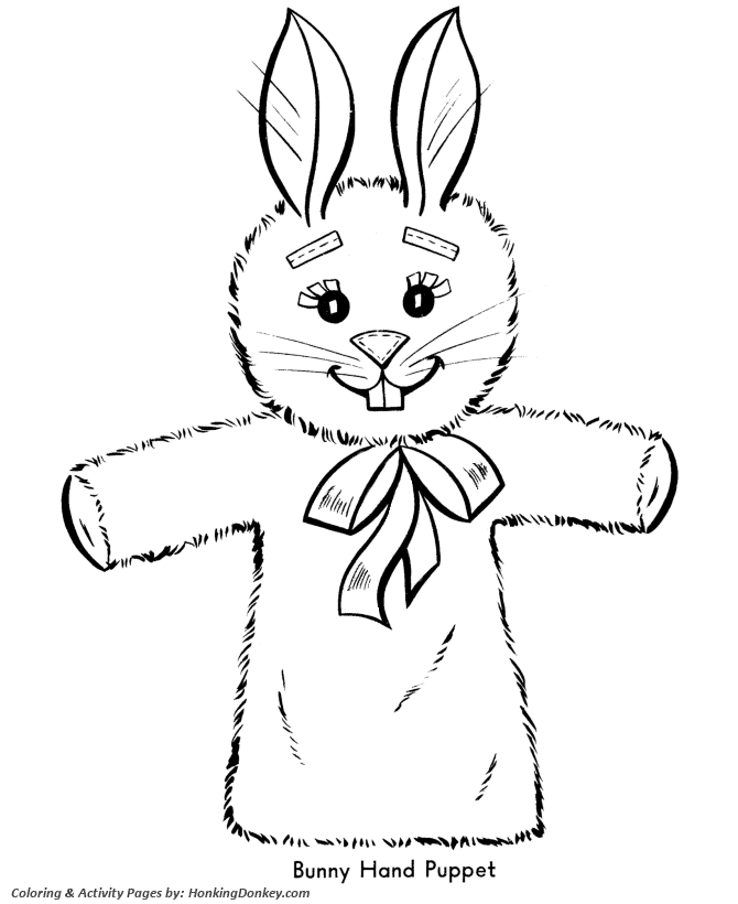 Easter Bunny Puppet - Easter Bunny Coloring Pages